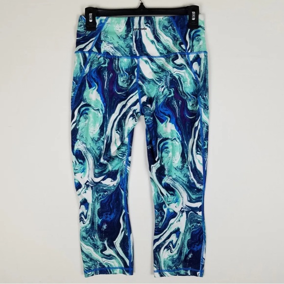 PATAGONIA Capri Leggings Marble Blue Teal Size XS Women’s - Picture 3 of 5